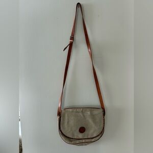 Vintage Fendi Crossbody Canvas and Leather Bag